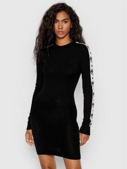 Chiara Ferragni Γυναίκες Πλεκτά Φορέματα Φόρεμα υφασμάτινο 73CBOM03 Μαύρο Slim Fit