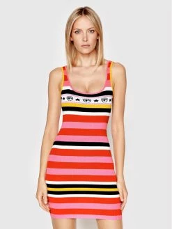 Chiara Ferragni Γυναίκες Καλοκαιρινά Φορέματα Φόρεμα καλοκαιρινό 72CBOM01 Ροζ Slim Fit