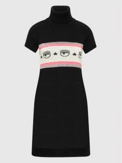 Chiara Ferragni Γυναίκες Πλεκτά Φορέματα Φόρεμα υφασμάτινο 71CBOM22 Μαύρο Slim Fit -Chiara Ferragni Εκπτώσεις unnamed file 172