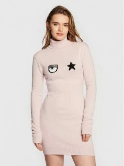 Chiara Ferragni Εκπτώσεις 14 Chiara Ferragni Γυναίκες Πλεκτά Φορέματα Φόρεμα υφασμάτινο 73CBOM22 Ροζ Slim Fit