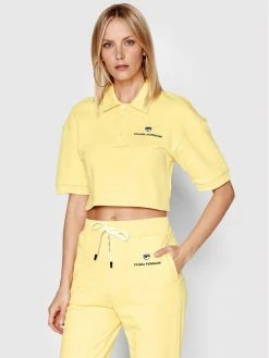 Chiara Ferragni Γυναίκες Μπλούζες Polo Polo 72CBGT01 Κίτρινο Regular Fit
