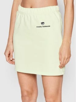 Chiara Ferragni Γυναίκες Mini Φούστα από ύφασμα φούτερ 72CBET01 Πράσινο Regular Fit