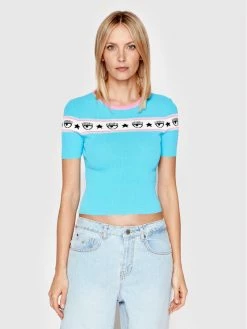 Chiara Ferragni Γυναίκες Μπλουζάκια Μπλουζάκι 72CBFM05 Μπλε Slim Fit