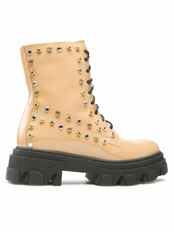 Chiara Ferragni Γυναίκες Biker Μποτάκια Ορειβατικά παπούτσια CF3037 014 Μπεζ 4 Chiara Ferragni Γυναίκες Biker Μποτάκια Ορειβατικά παπούτσια CF3037 014 Μπεζ - Image 2