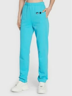 Chiara Ferragni Γυναίκες Παντελόνια Φόρμας Παντελόνι φόρμας 73CBAT02 Μπλε Relaxed Fit